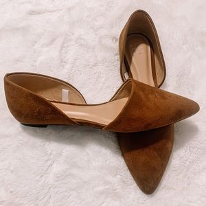 Pointed Toe Faux Suede Flats